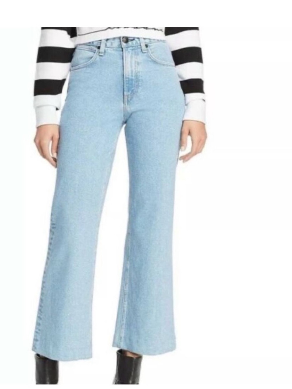 Rag & Bone Light Wash High-Rise Wide Leg Jeans - Women